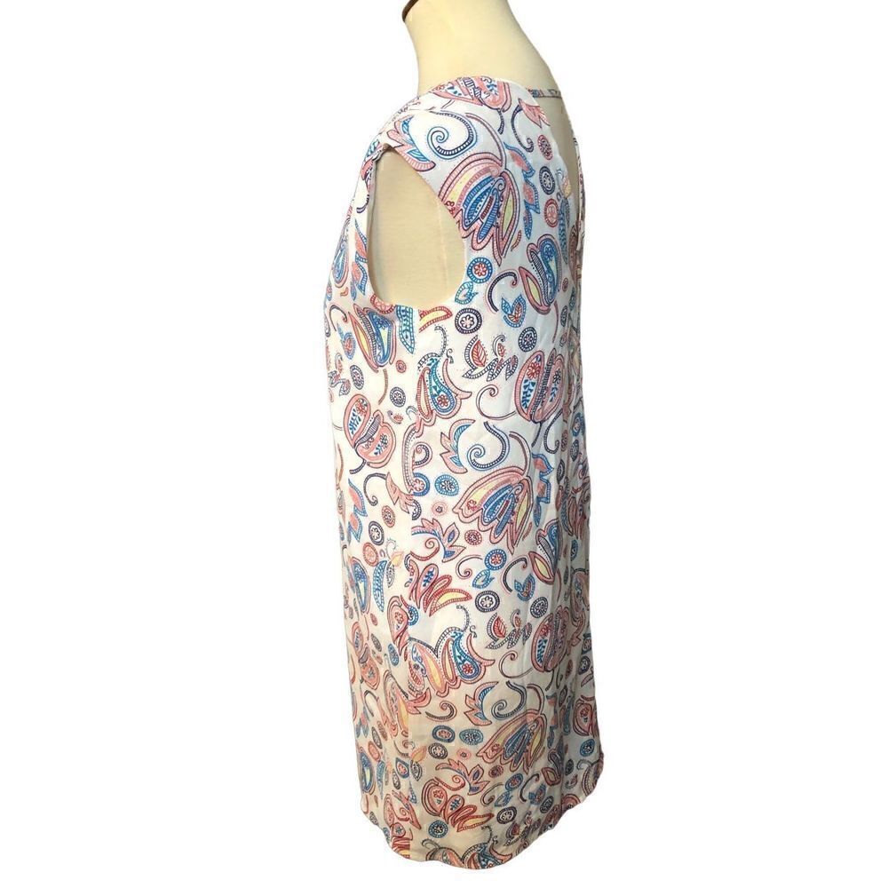 Loft paisley deep vee neck shift dress fully lined - Picture 8 of 12